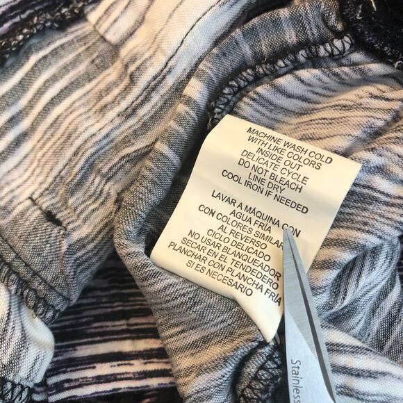 Democracy Casual Wide Leg Soft Pants Geometric Motif Drawstring Waist Size Large - Picture 10 of 10